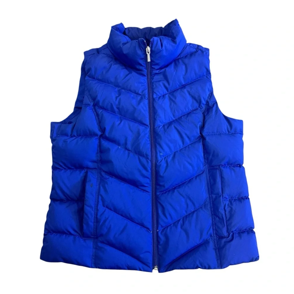 Lands' End Down-Filled Blue‎ Puffer Vest Size 10-12